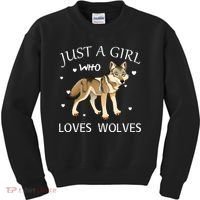 Just A Girl Who Loves Wolves Kids Sweatshirt thumb 0