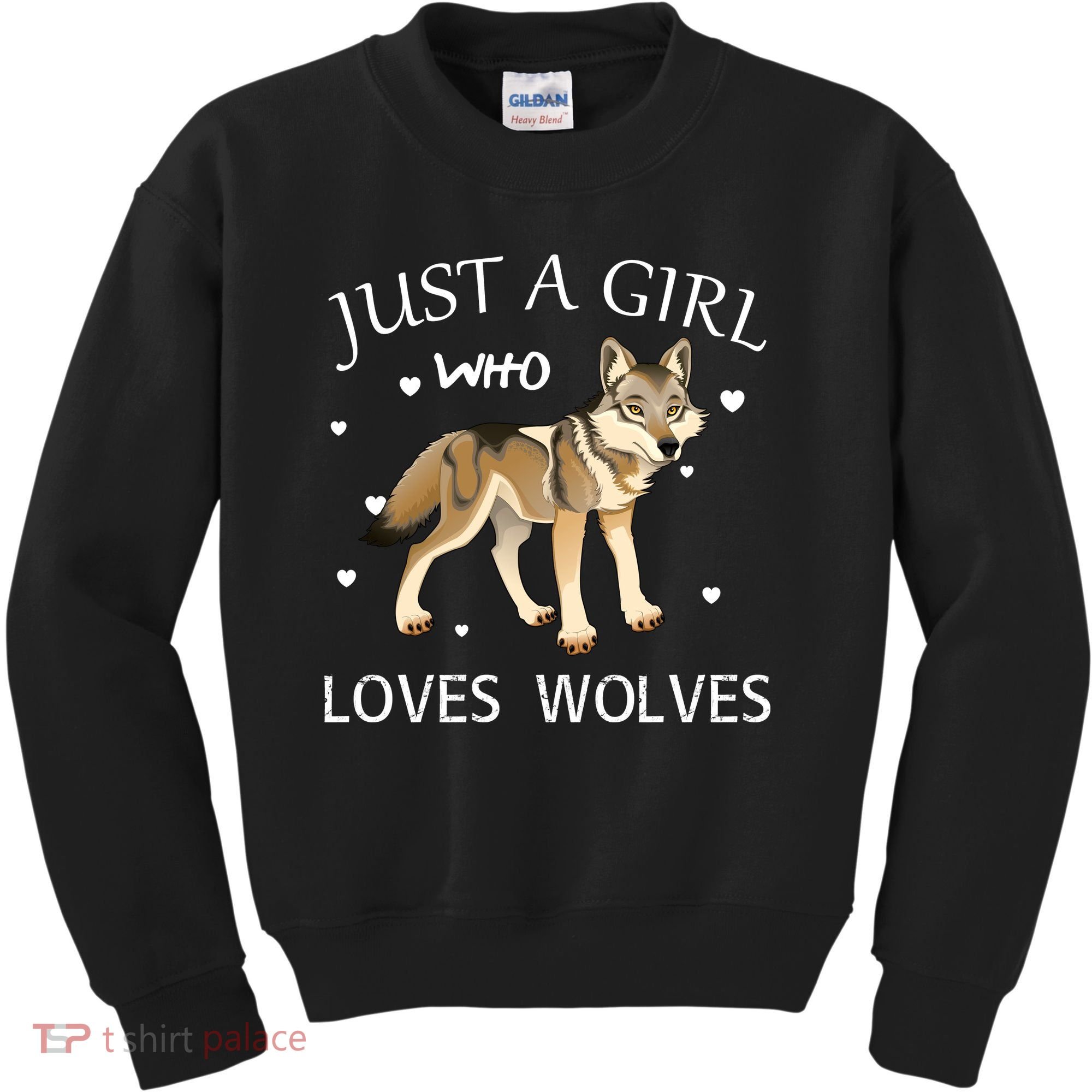 Just A Girl Who Loves Wolves Kids Sweatshirt