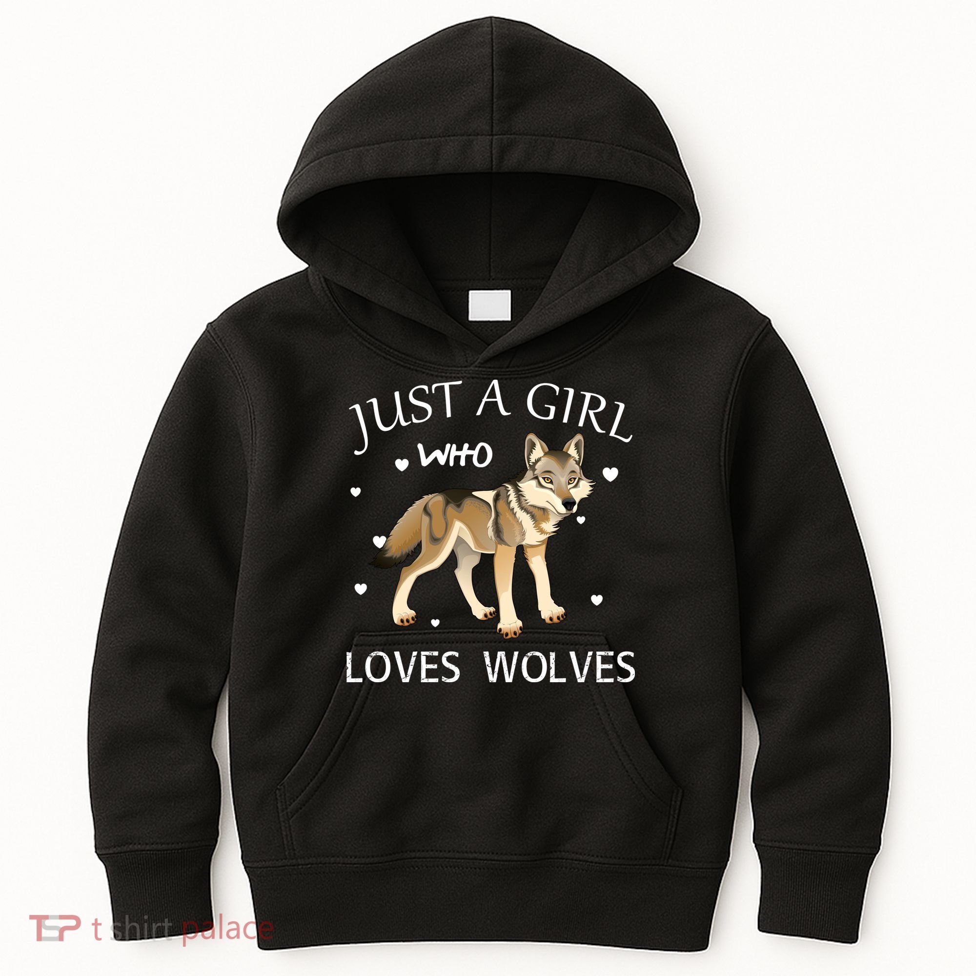 Just A Girl Who Loves Wolves Kids Hoodie