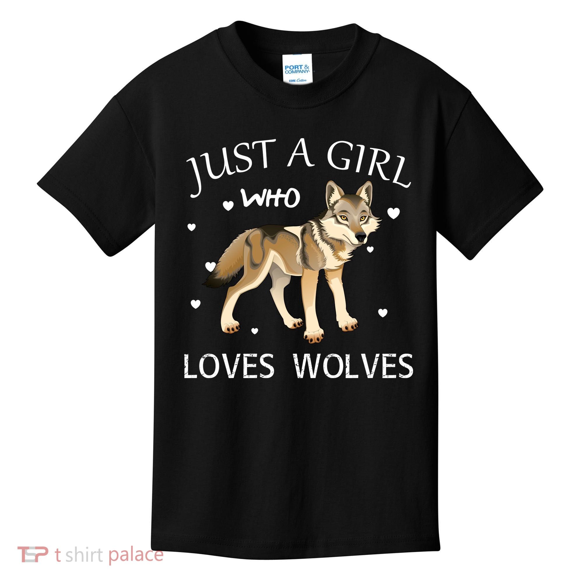 Just A Girl Who Loves Wolves Kids T-Shirt