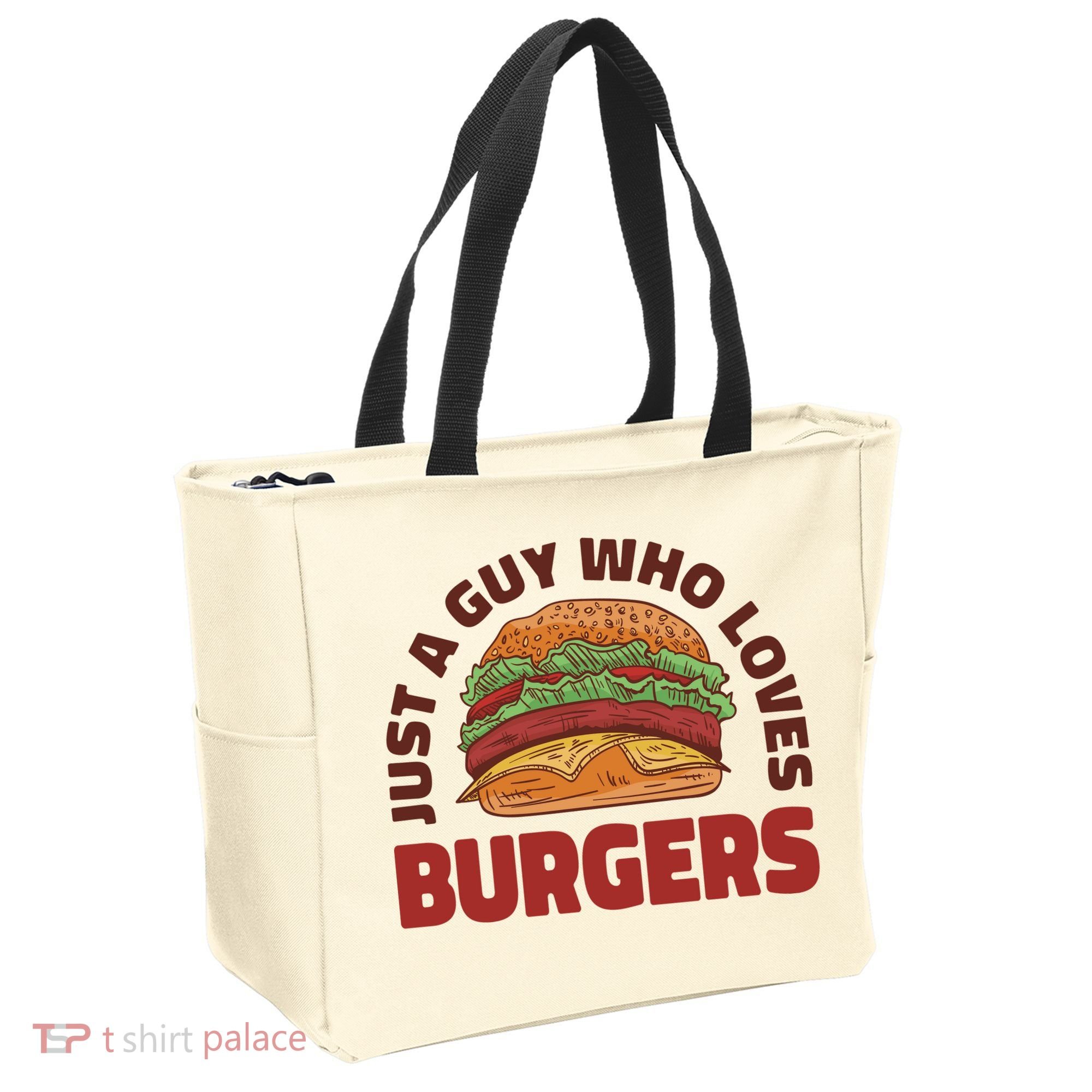 Just A Guy Who Loves Burgers Tote Bag
