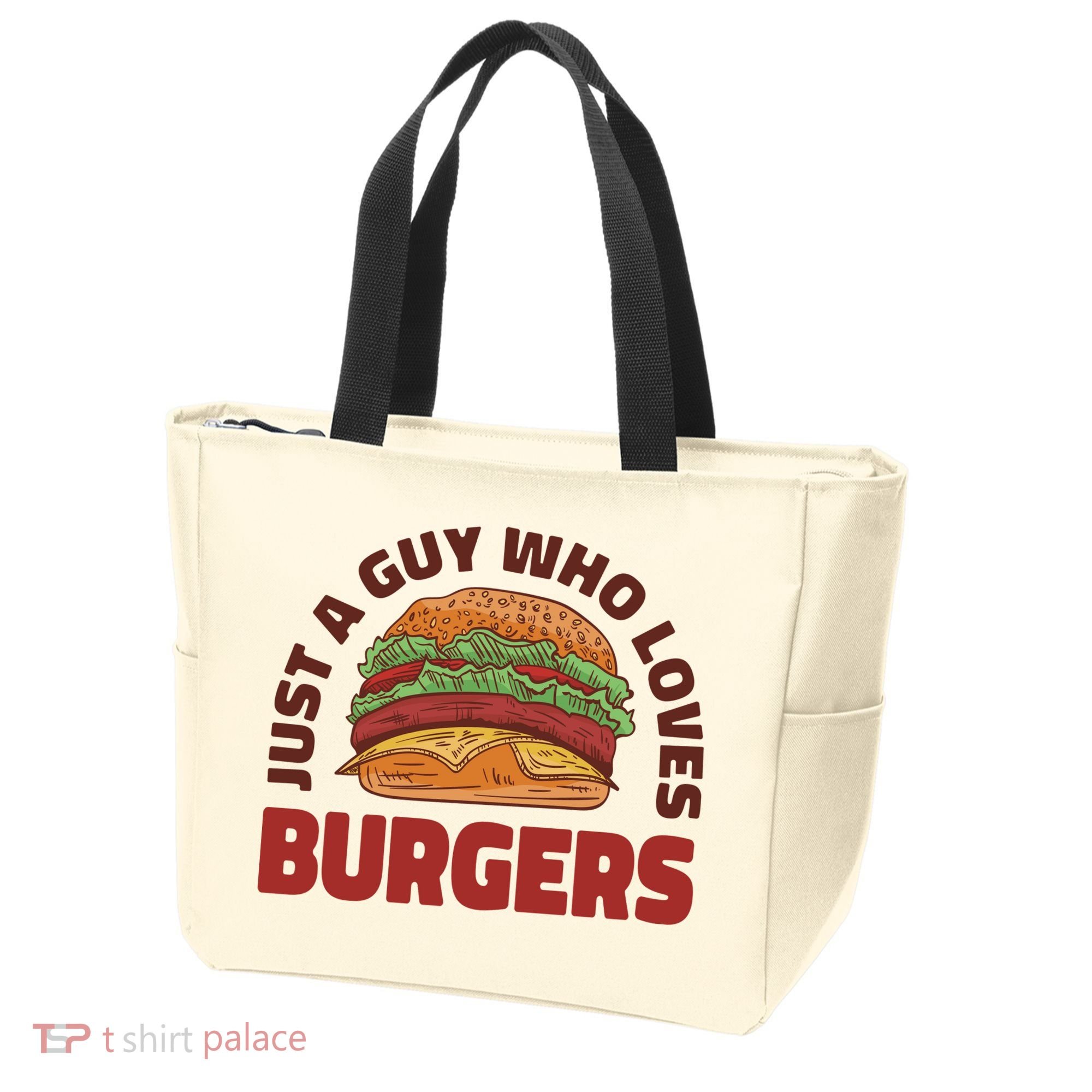 Just A Guy Who Loves Burgers Tote Bag