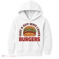 Just A Guy Who Loves Burgers Kids Hoodie thumb 0