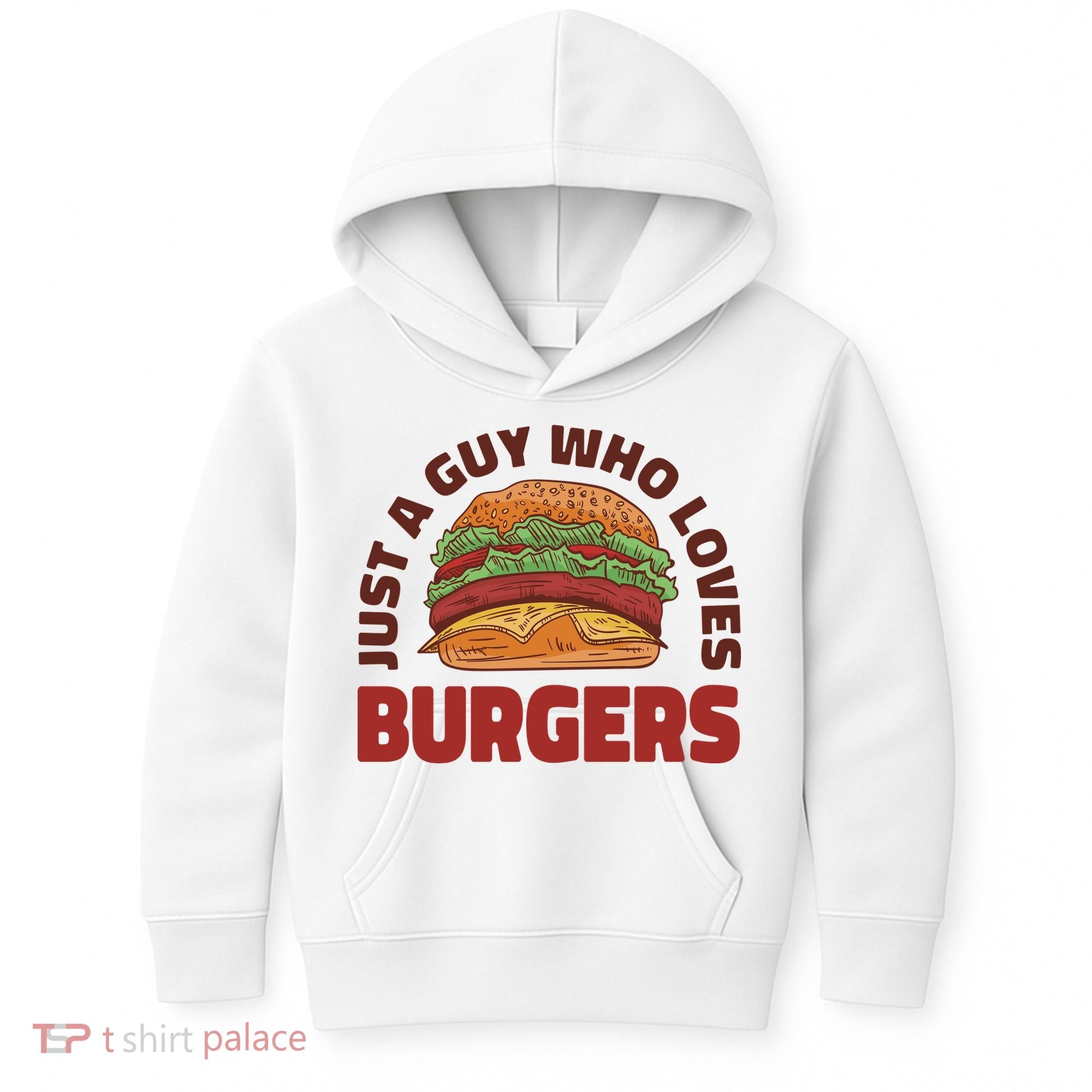 Just A Guy Who Loves Burgers Kids Hoodie