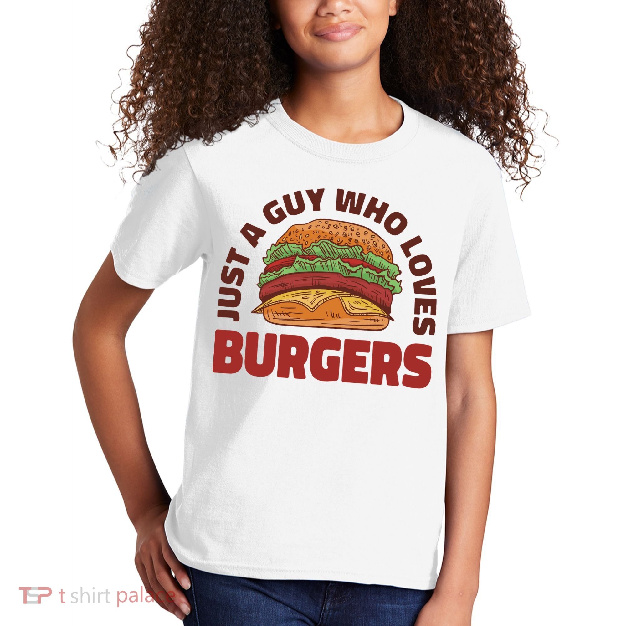 Just A Guy Who Loves Burgers Kids T-Shirt