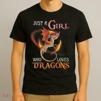 Just A Girl Who Loves Dragons T-Shirt thumb 3