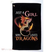 Just A Girl Who Loves Dragons Golf Towel thumb 0