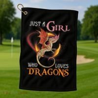 Just A Girl Who Loves Dragons Golf Towel thumb 1