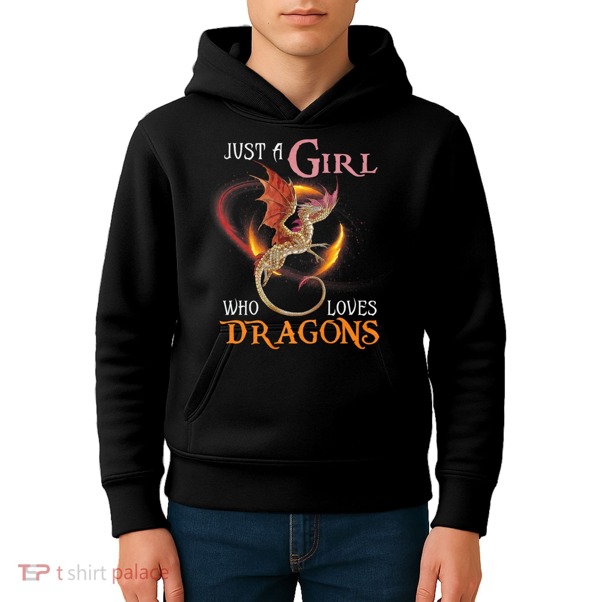 Just A Girl Who Loves Dragons Kids Hoodie