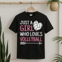 Just A Girl Who Loves Volleyball Cute Volleyball Lover T-Shirt thumb 2