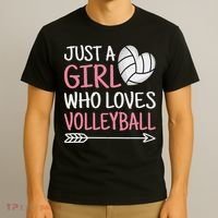 Just A Girl Who Loves Volleyball Cute Volleyball Lover T-Shirt thumb 3