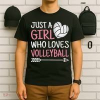 Just A Girl Who Loves Volleyball Cute Volleyball Lover T-Shirt thumb 6