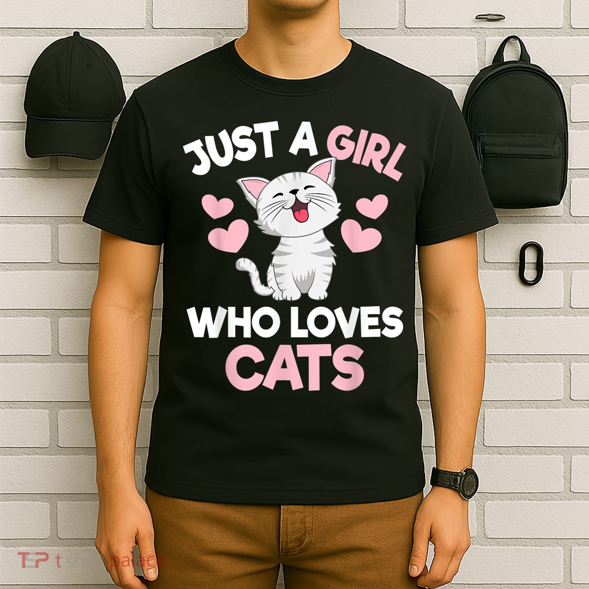 Just A Girl Who Loves Cats Cat Lover Cute Cat Kitty T-Shirt