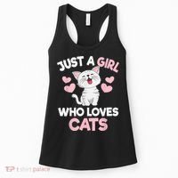 Just A Girl Who Loves Cats Cat Lover Cute Cat Kitty Women's Tank Top thumb 0