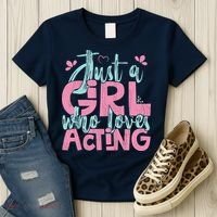 Just A Girl Who Loves Acting Gift Women's T-Shirt thumb 3