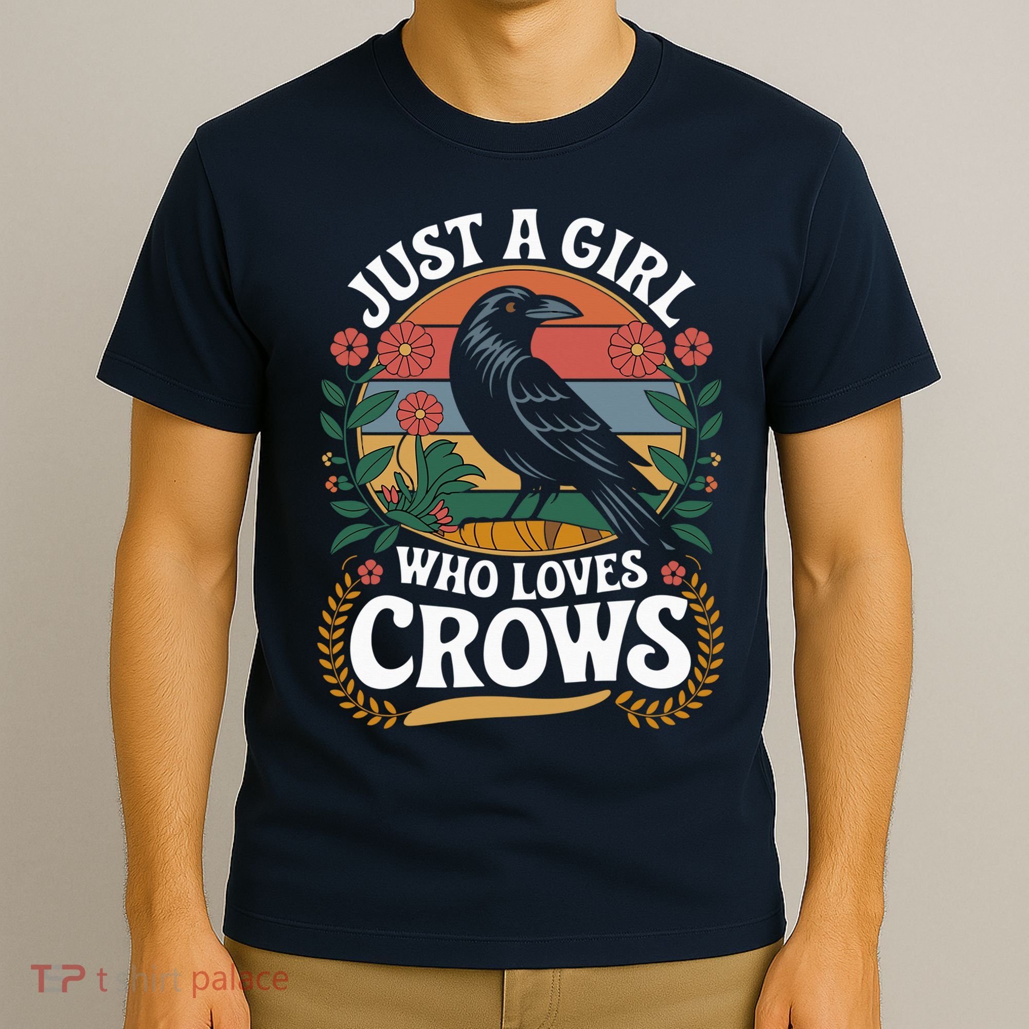 Just A Girl Who Loves Crows Quote Crow And Raven Lovers T-Shirt
