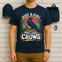 Just A Girl Who Loves Crows Quote Crow And Raven Lovers T-Shirt thumb 6