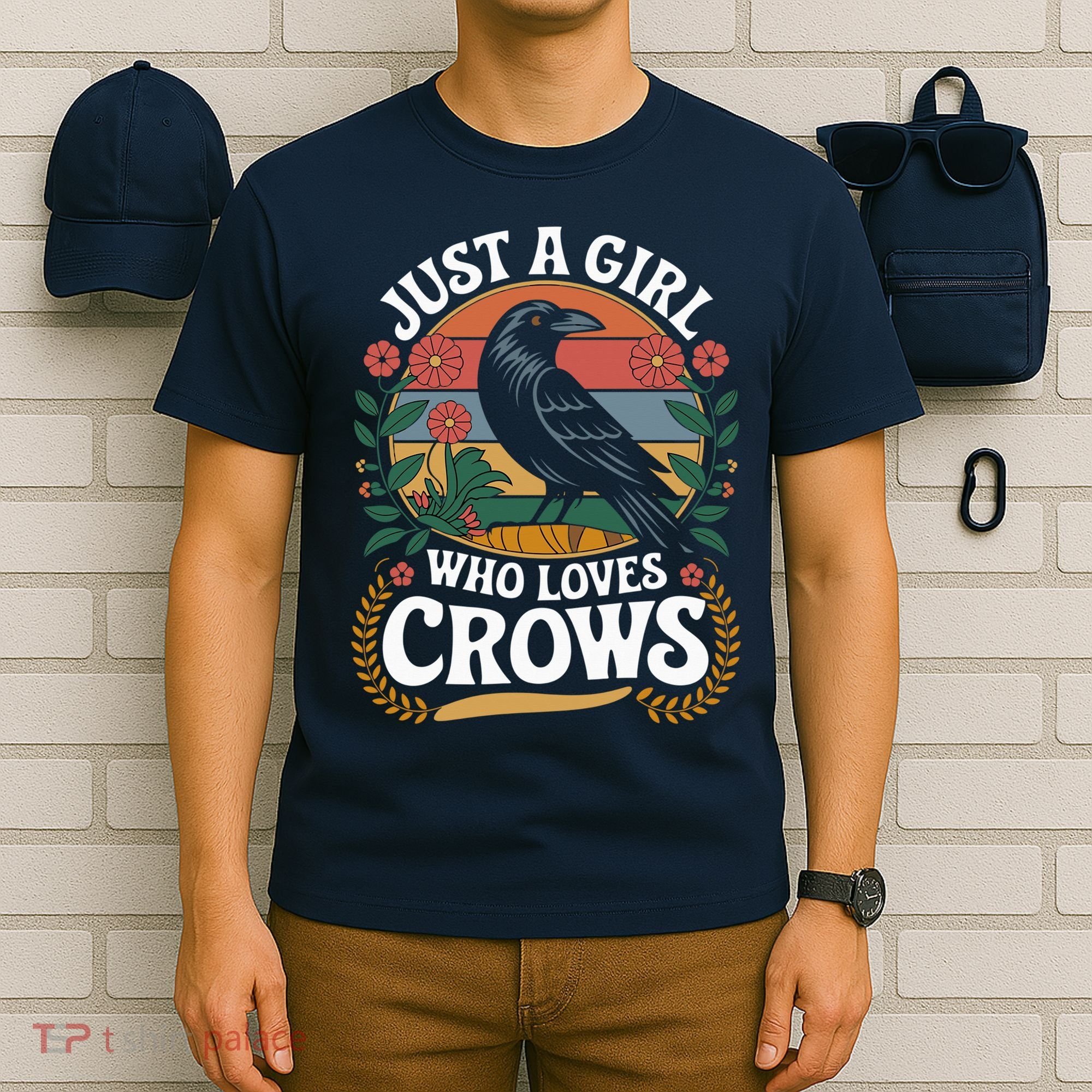 Just A Girl Who Loves Crows Quote Crow And Raven Lovers T-Shirt