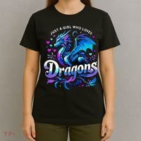 Just A Girl Who Loves Dragons T-Shirt thumb 4
