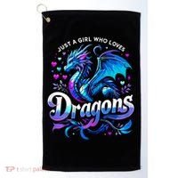 Just A Girl Who Loves Dragons Golf Towel thumb 0