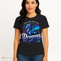 Just A Girl Who Loves Dragons Women's T-Shirt thumb 4