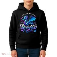 Just A Girl Who Loves Dragons Kids Hoodie thumb 4