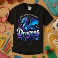 Just A Girl Who Loves Dragons Kids T-Shirt thumb 3