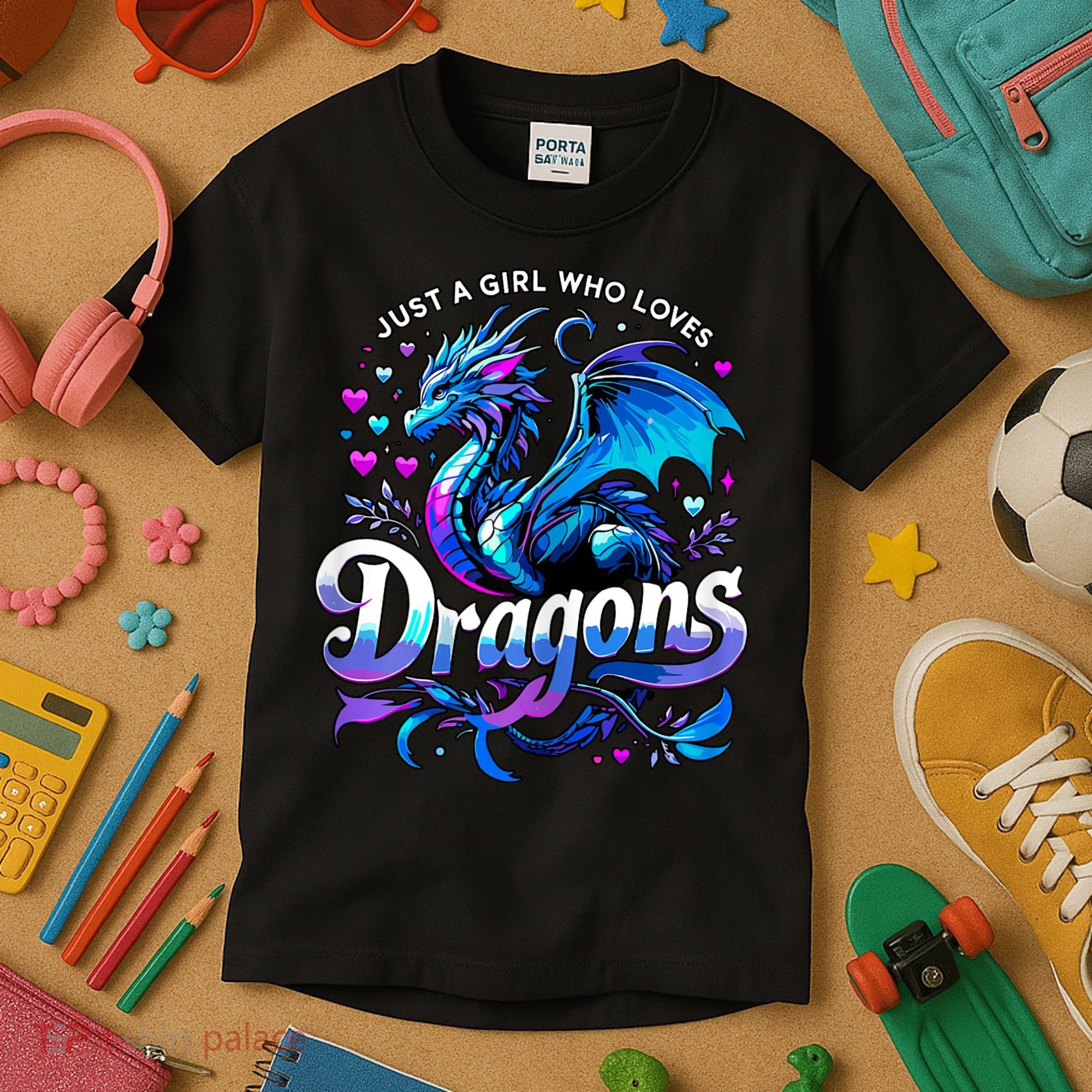 Just A Girl Who Loves Dragons Kids T-Shirt
