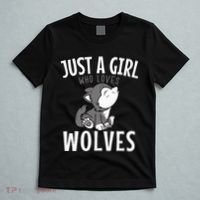 Just A Girl Who Loves Wolves Funny Wolf Doglike Lover Outfit T-Shirt thumb 5