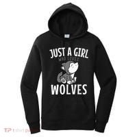 Just A Girl Who Loves Wolves Funny Wolf Doglike Lover Outfit Women's Hoodie thumb 0