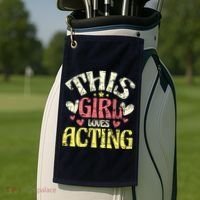 Just A Girl Who Loves Acting Gift Golf Towel thumb 2