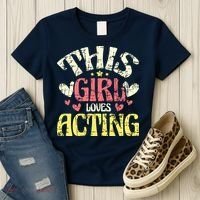 Just A Girl Who Loves Acting Gift Women's T-Shirt thumb 3