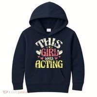 Just A Girl Who Loves Acting Gift Kids Hoodie thumb 0