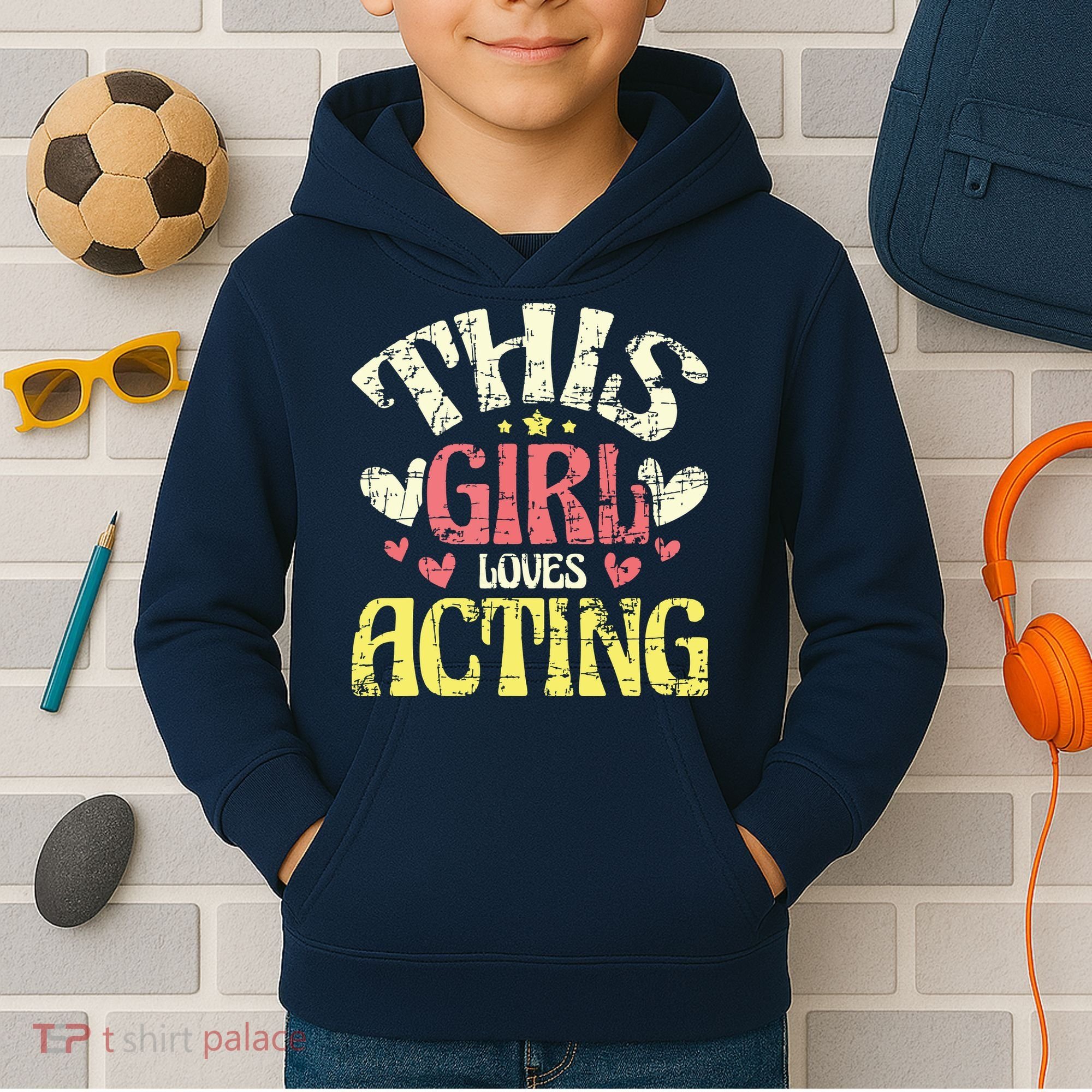 Just A Girl Who Loves Acting Gift Kids Hoodie