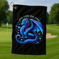 Just A Girl Who Loves Dragons Golf Towel thumb 1