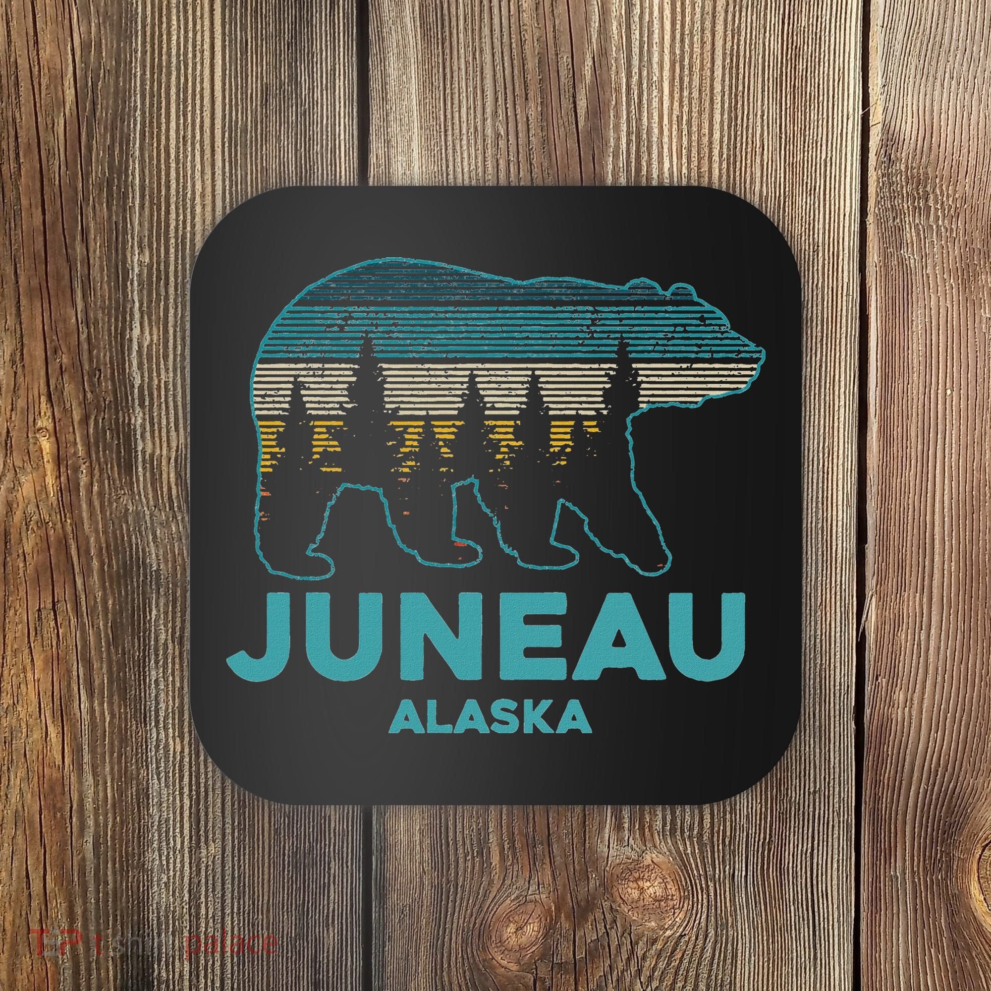 Juneau Alaska Grizzly Bear Souvenir Coaster