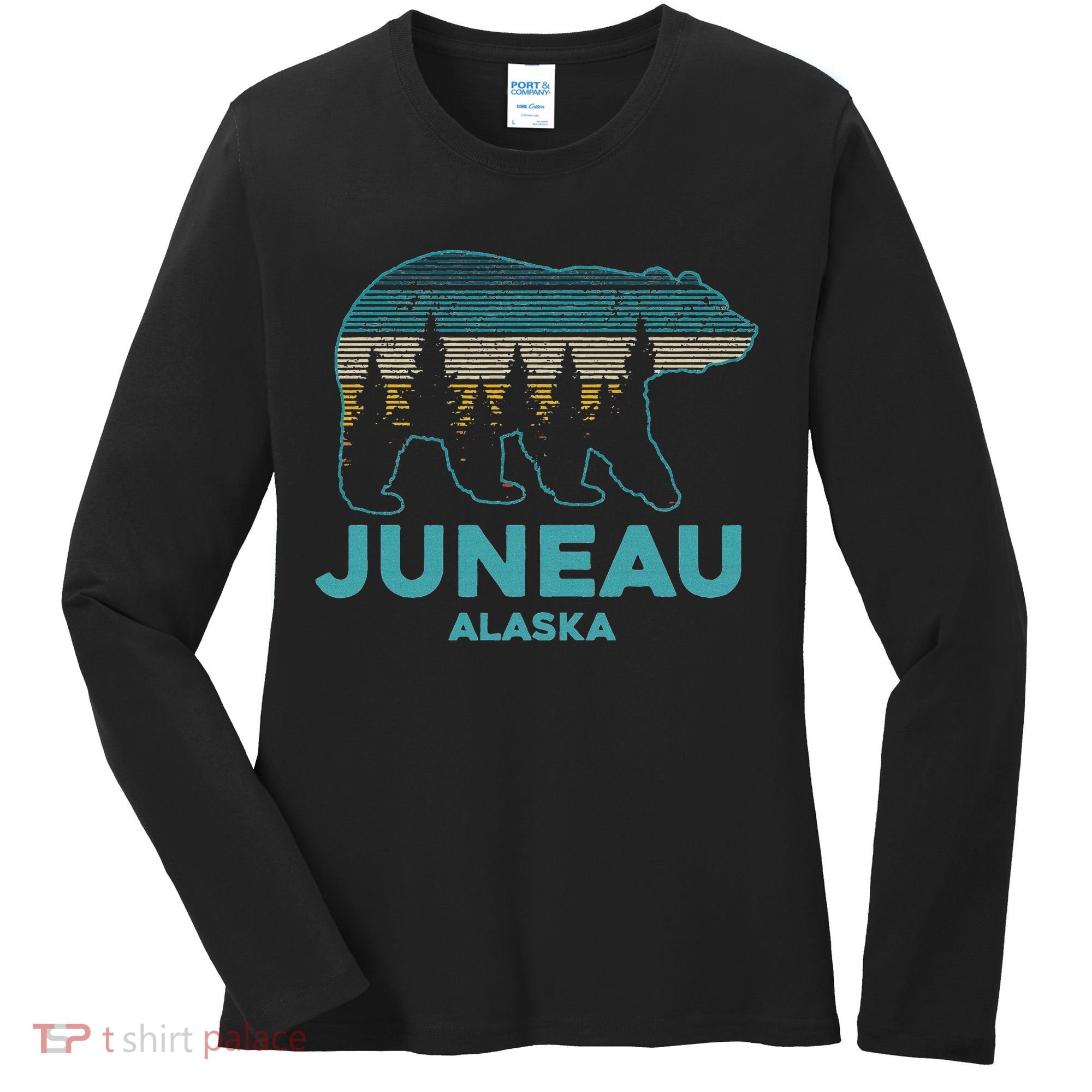 Juneau Alaska Grizzly Bear Souvenir Women's Long Sleeve Shirt