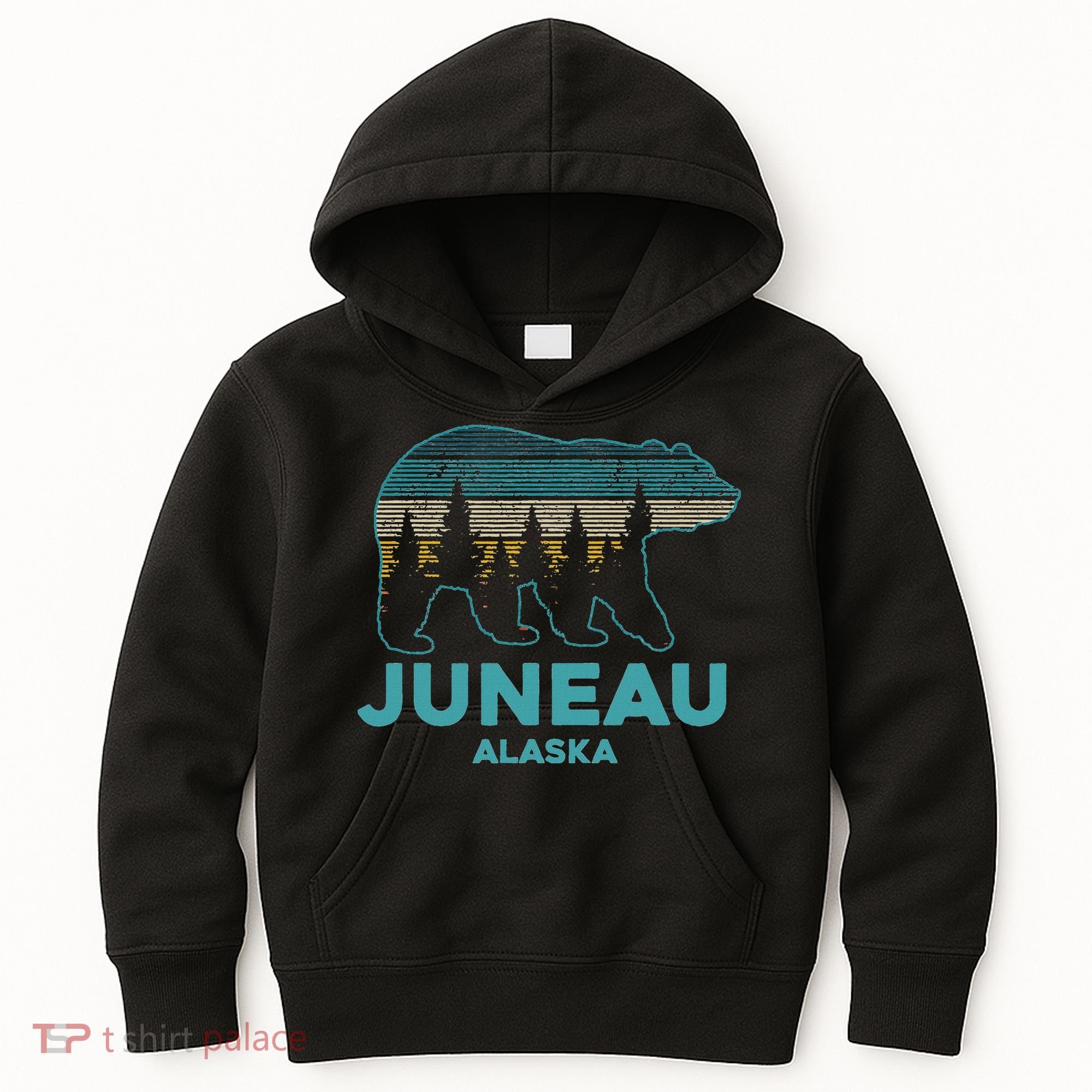 Juneau Alaska Grizzly Bear Souvenir Kids Hoodie