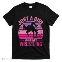 Just A Girl Who Loves Wrestling Funny Wrestle Lover Wrestler T-Shirt thumb 0