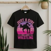 Just A Girl Who Loves Wrestling Funny Wrestle Lover Wrestler T-Shirt thumb 2