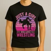 Just A Girl Who Loves Wrestling Funny Wrestle Lover Wrestler T-Shirt thumb 3