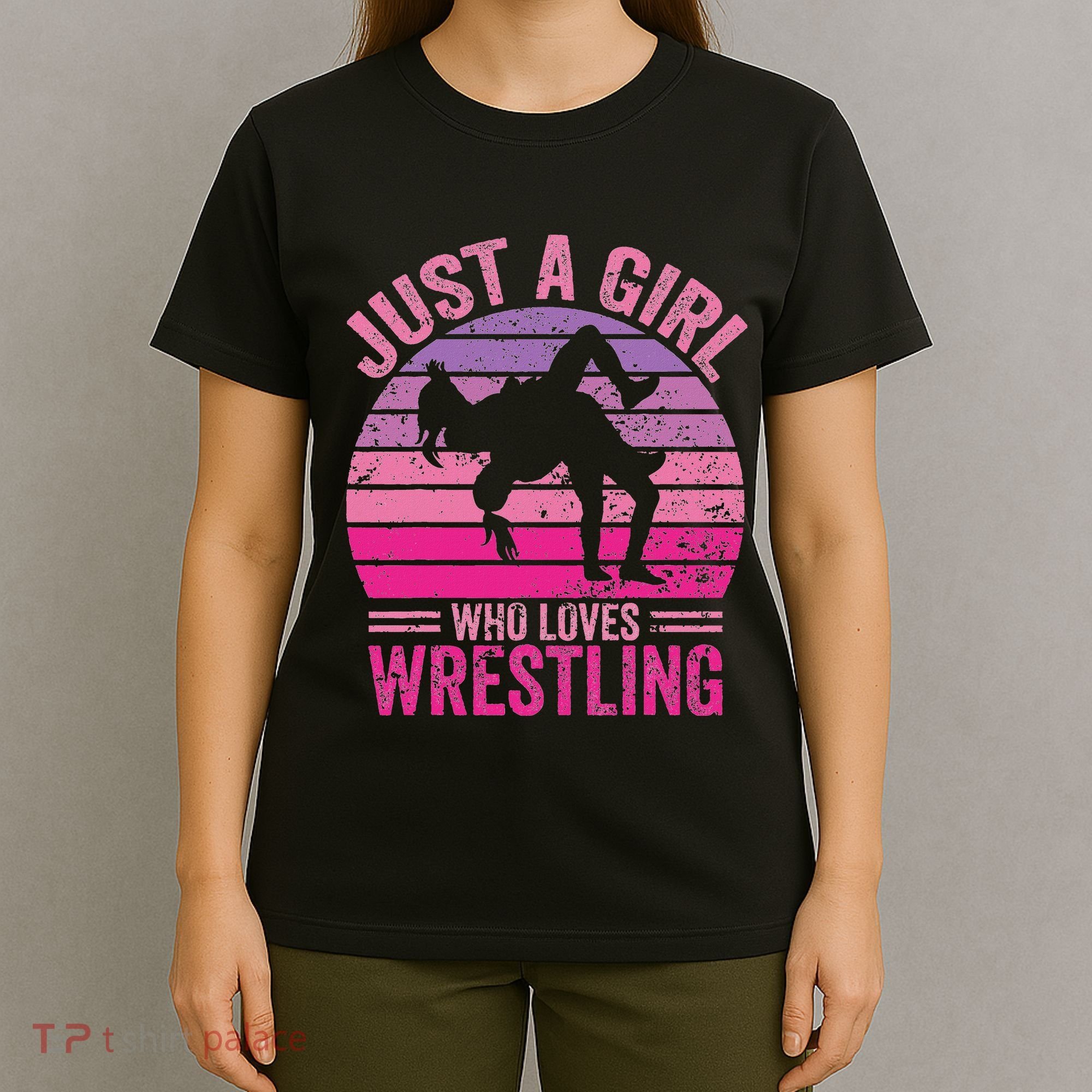Just A Girl Who Loves Wrestling Funny Wrestle Lover Wrestler T-Shirt