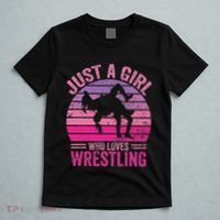 Just A Girl Who Loves Wrestling Funny Wrestle Lover Wrestler T-Shirt thumb 5