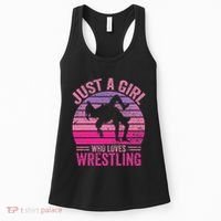 Just A Girl Who Loves Wrestling Funny Wrestle Lover Wrestler Women's Tank Top thumb 0