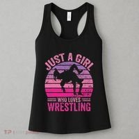 Just A Girl Who Loves Wrestling Funny Wrestle Lover Wrestler Women's Tank Top thumb 3