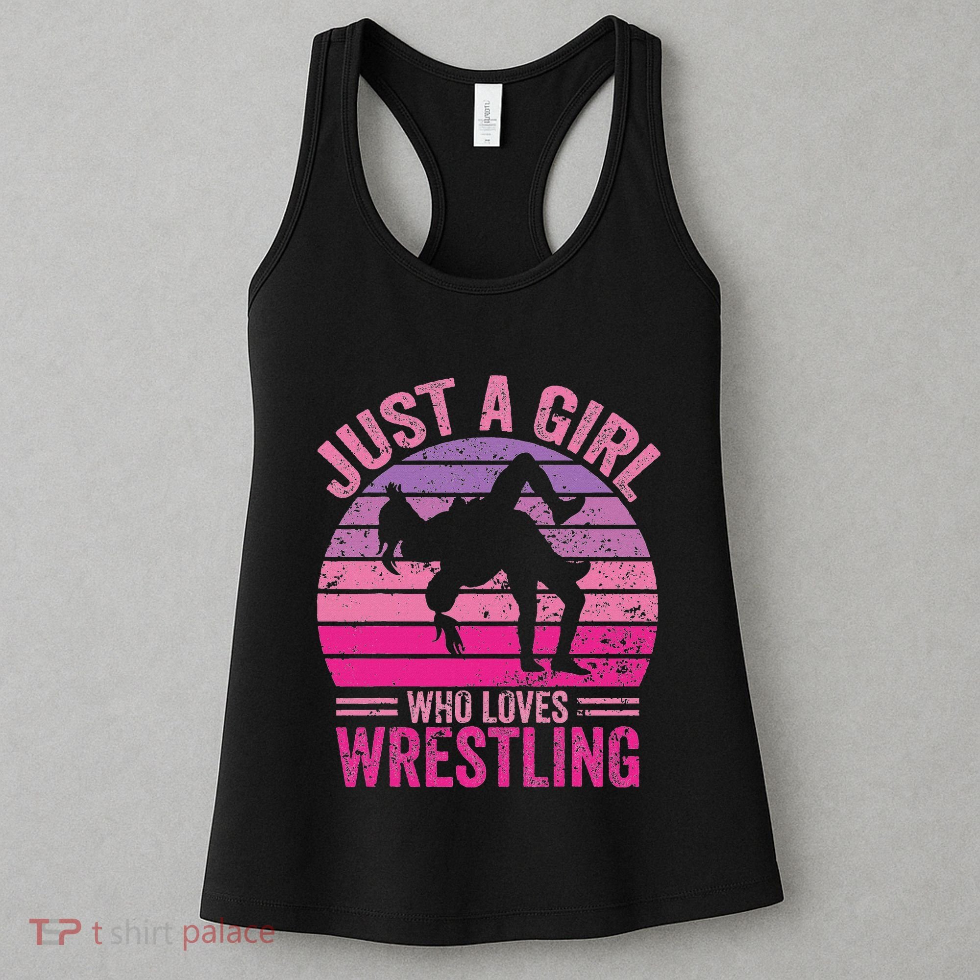 Just A Girl Who Loves Wrestling Funny Wrestle Lover Wrestler Women's Tank Top
