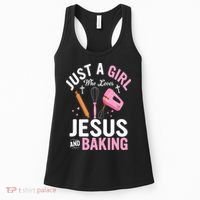 Just A Girl Who Loves Jesus And Baking Bake Cake Cookie Women's Tank Top thumb 0