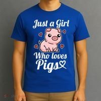 Just A Girl Who Loves Pigs Cute Pig Costume Great Gift T-Shirt thumb 3