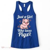 Just A Girl Who Loves Pigs Cute Pig Costume Great Gift Women's Tank Top thumb 0
