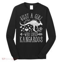 Just A Girl Who Loves Kangaroo Gift Long Sleeve Shirt thumb 0